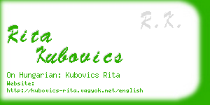 rita kubovics business card